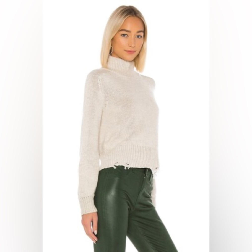 Lovers & Friends GRANITE SWEATER Wool Blend Knit Distressed Color Stone Size S - Picture 3 of 14